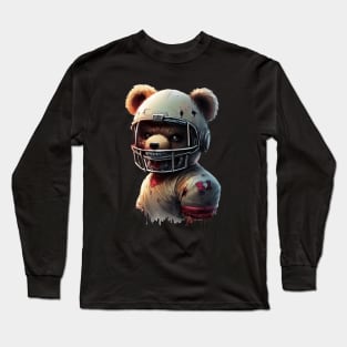 Spooky teddy bear football player Long Sleeve T-Shirt